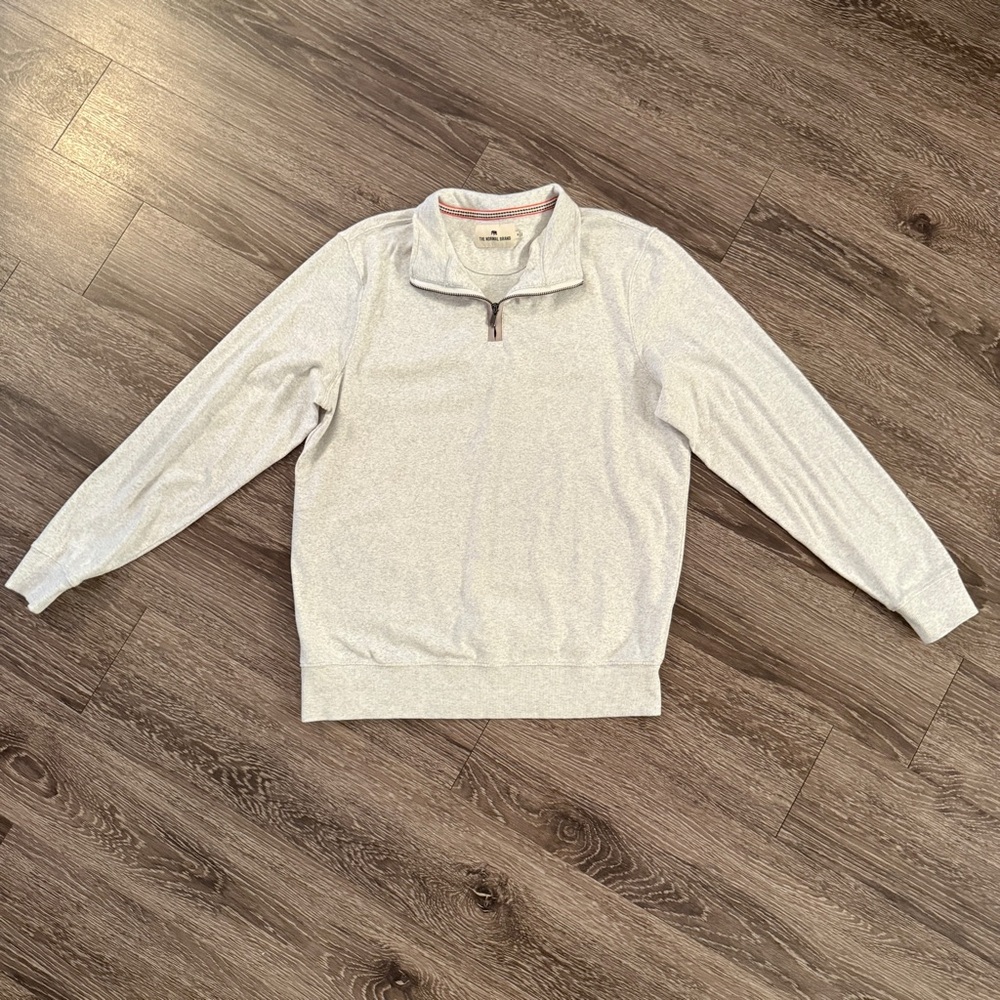 The Normal Brand Light Cream/White Quarter-Zip Sweatshirt